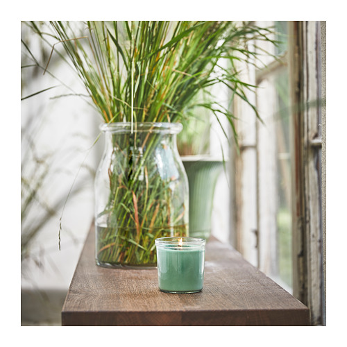 HEDERSAM - 香氛杯狀蠟燭, 鮮草香/淺綠色 | IKEA 線上購物 - PE864612_S4