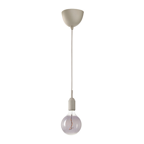 GRÅVACKA/MOLNART pendant lamp with light bulb