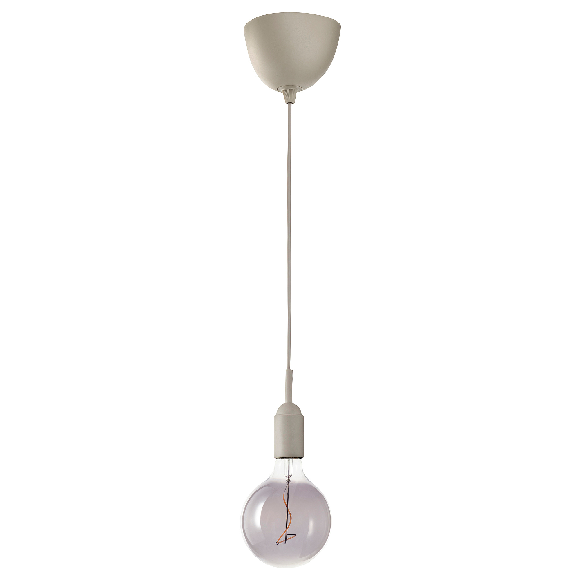 GRÅVACKA/MOLNART pendant lamp with light bulb