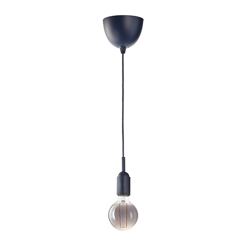 GRÅVACKA/MOLNART pendant lamp with light bulb
