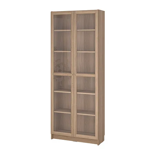 BILLY/OXBERG - 玻璃門書櫃, 橡木紋, 80x30x202 公分 | IKEA 線上購物 - PE864643_S4