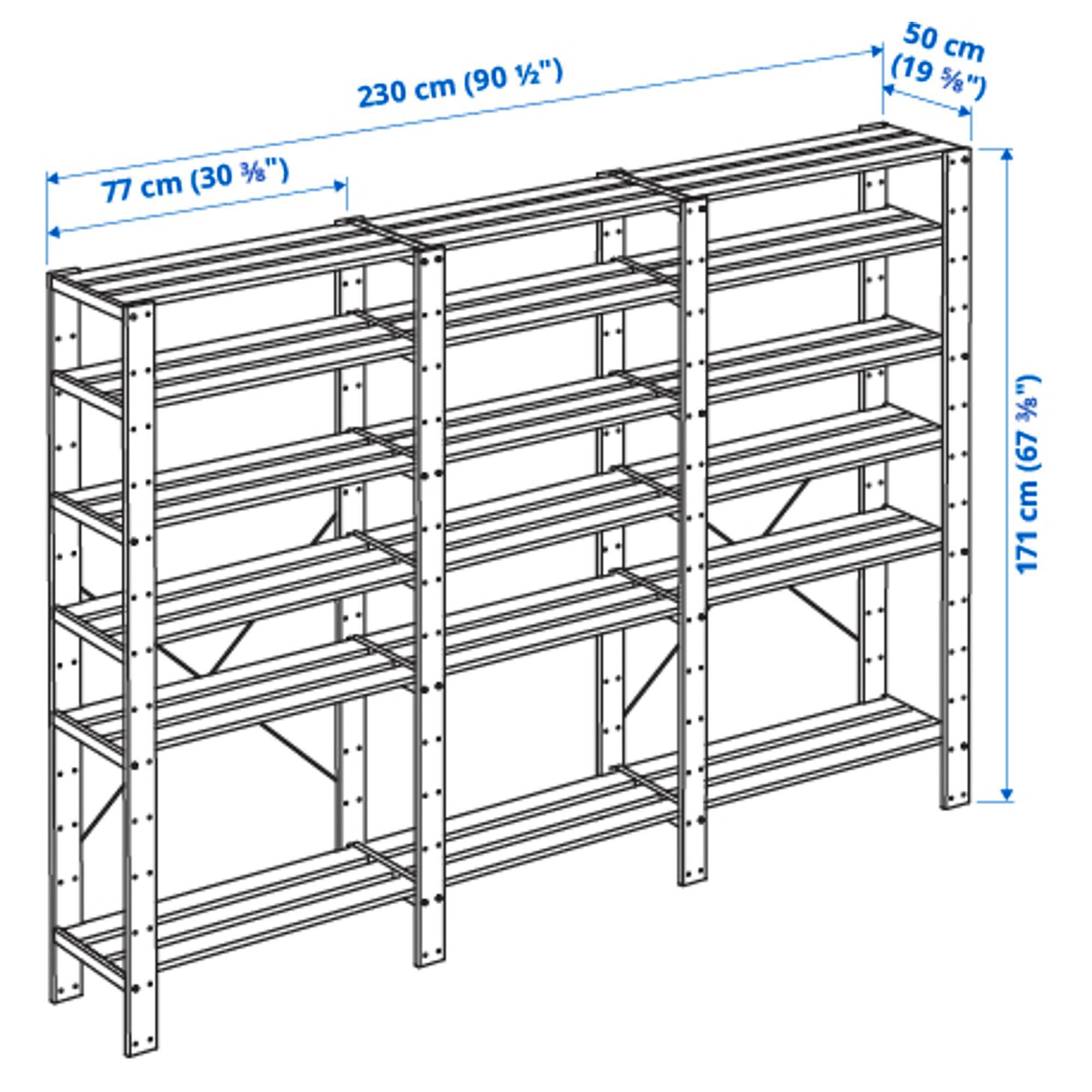 HEJNE 3 sections/shelves