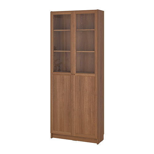 BILLY/OXBERG bookcase with panel/glass doors