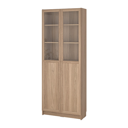 BILLY/OXBERG bookcase with panel/glass doors