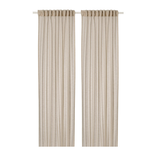 HÄLLEBRÄCKA - sheer curtains, 1 pair, light beige/with heading tape | IKEA Taiwan Online - PE906599_S4