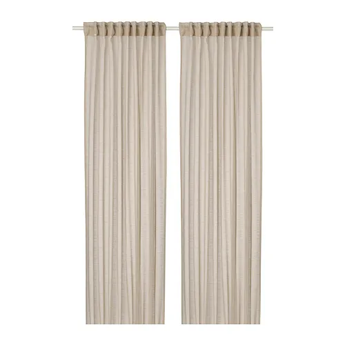 HÄLLEBRÄCKA - 紗簾 2件裝, 淺米色/含織帶, 145x250 公分 | IKEA 線上購物 - PE906599_S4