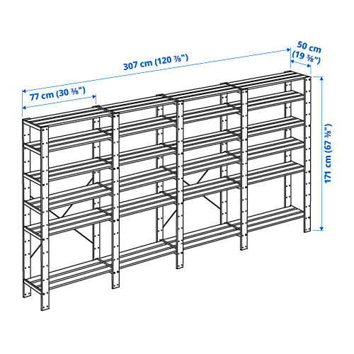 HEJNE 4 sections/shelves