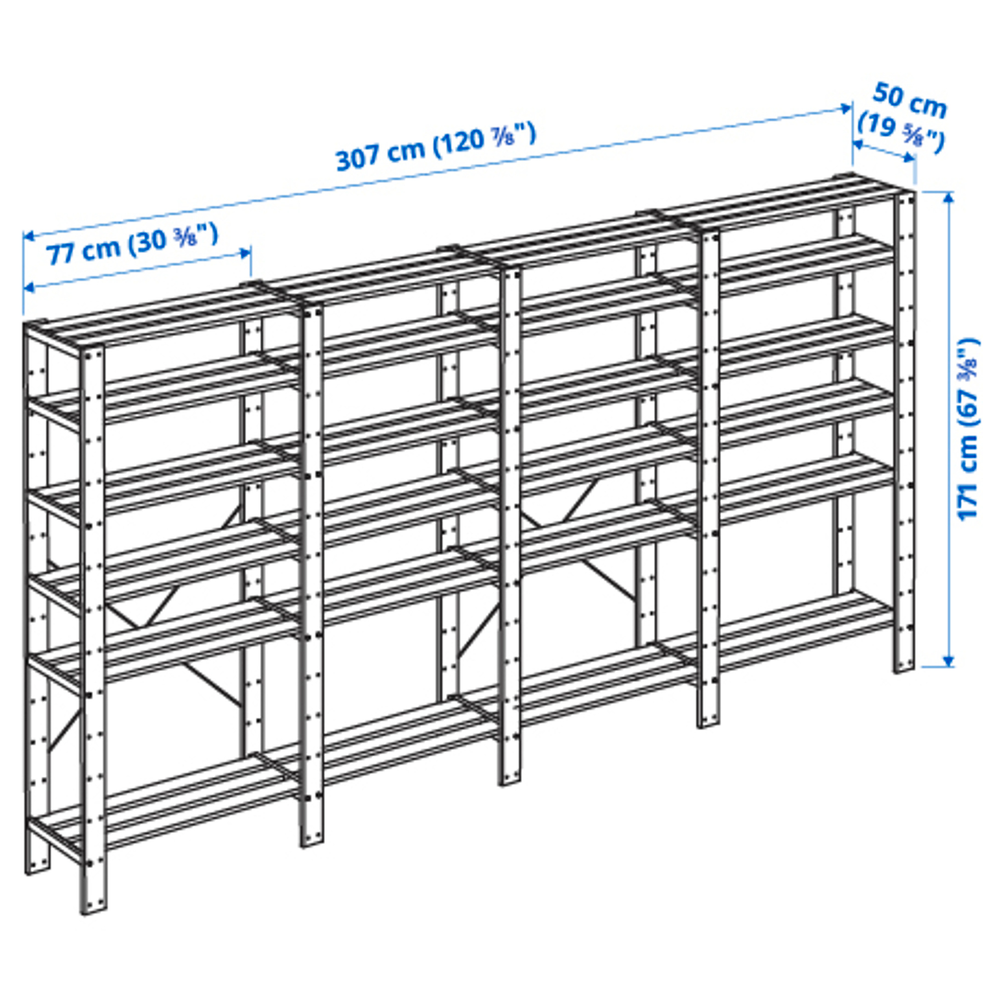 HEJNE 4 sections/shelves