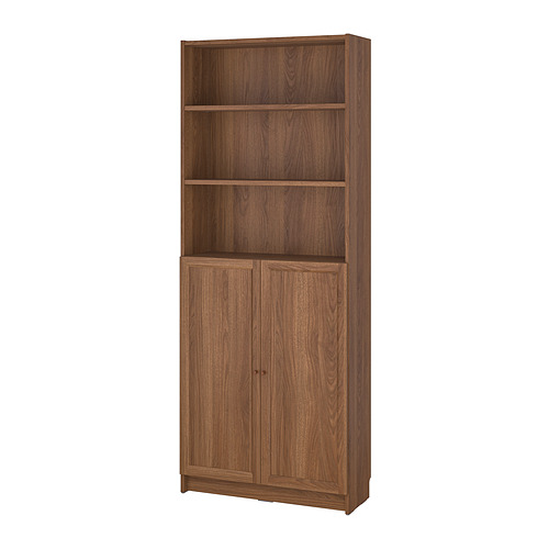 BILLY/OXBERG - bookcase with doors, brown walnut effect, 80x30x202 cm | IKEA Taiwan Online - PE864665_S4