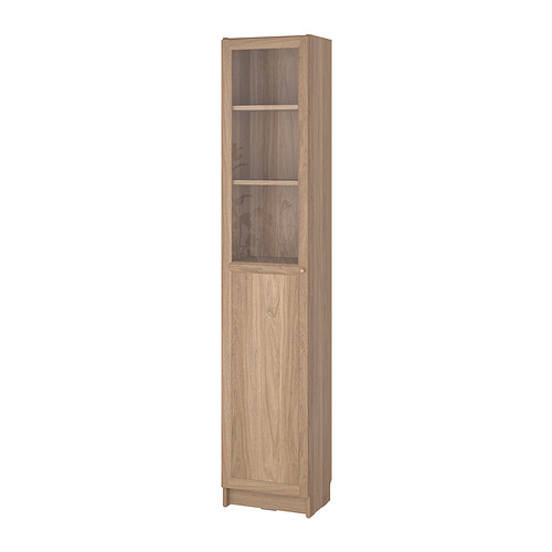 BILLY/OXBERG bookcase with panel/glass door