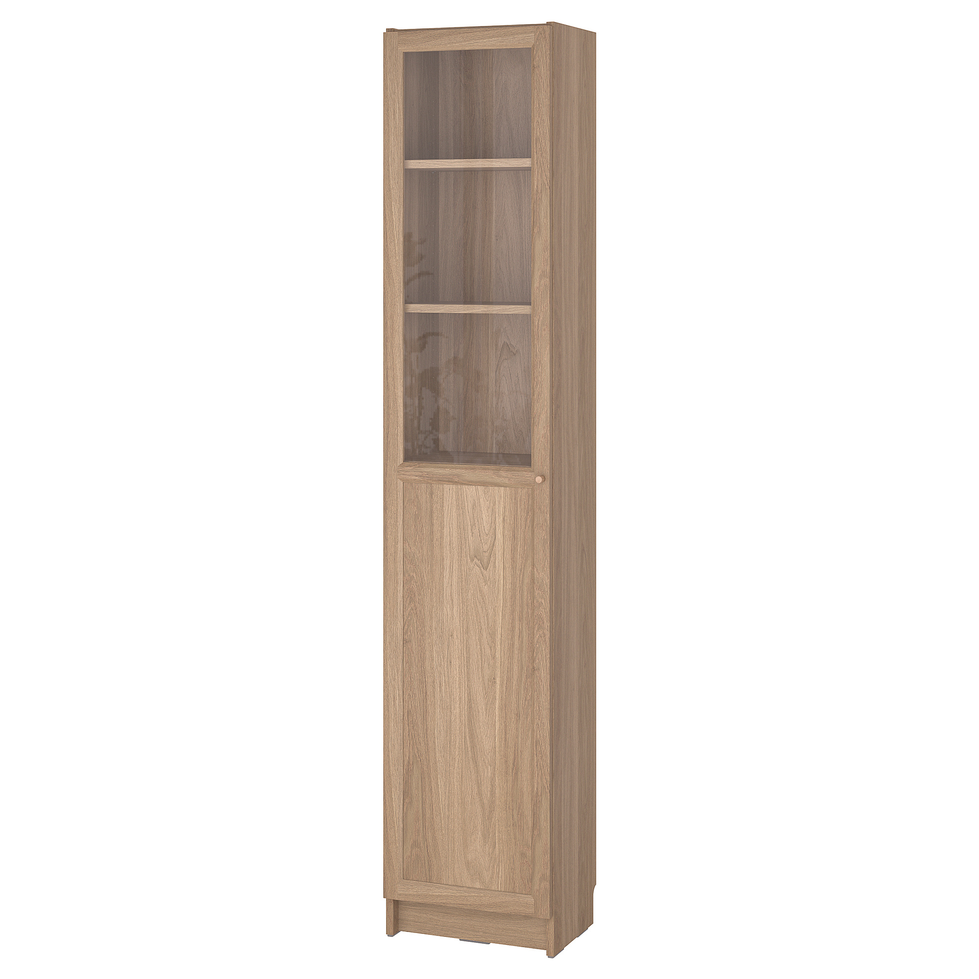 BILLY/OXBERG bookcase with panel/glass door