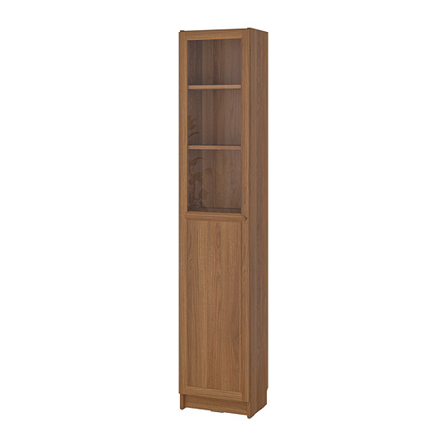 BILLY/OXBERG - bookcase with panel/glass door, brown walnut effect, 40x30x202 cm | IKEA Taiwan Online - PE864680_S4