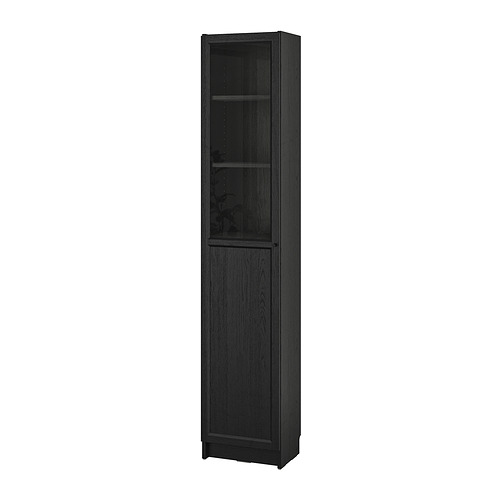 BILLY/OXBERG - bookcase with panel/glass door, black oak effect, 40x30x202 cm | IKEA Taiwan Online - PE864679_S4