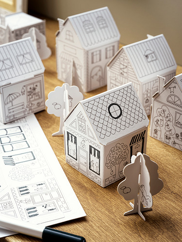 MÅLA 10-pc cardboard town template set