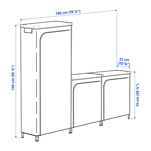 HYLLIS shelving units with covers