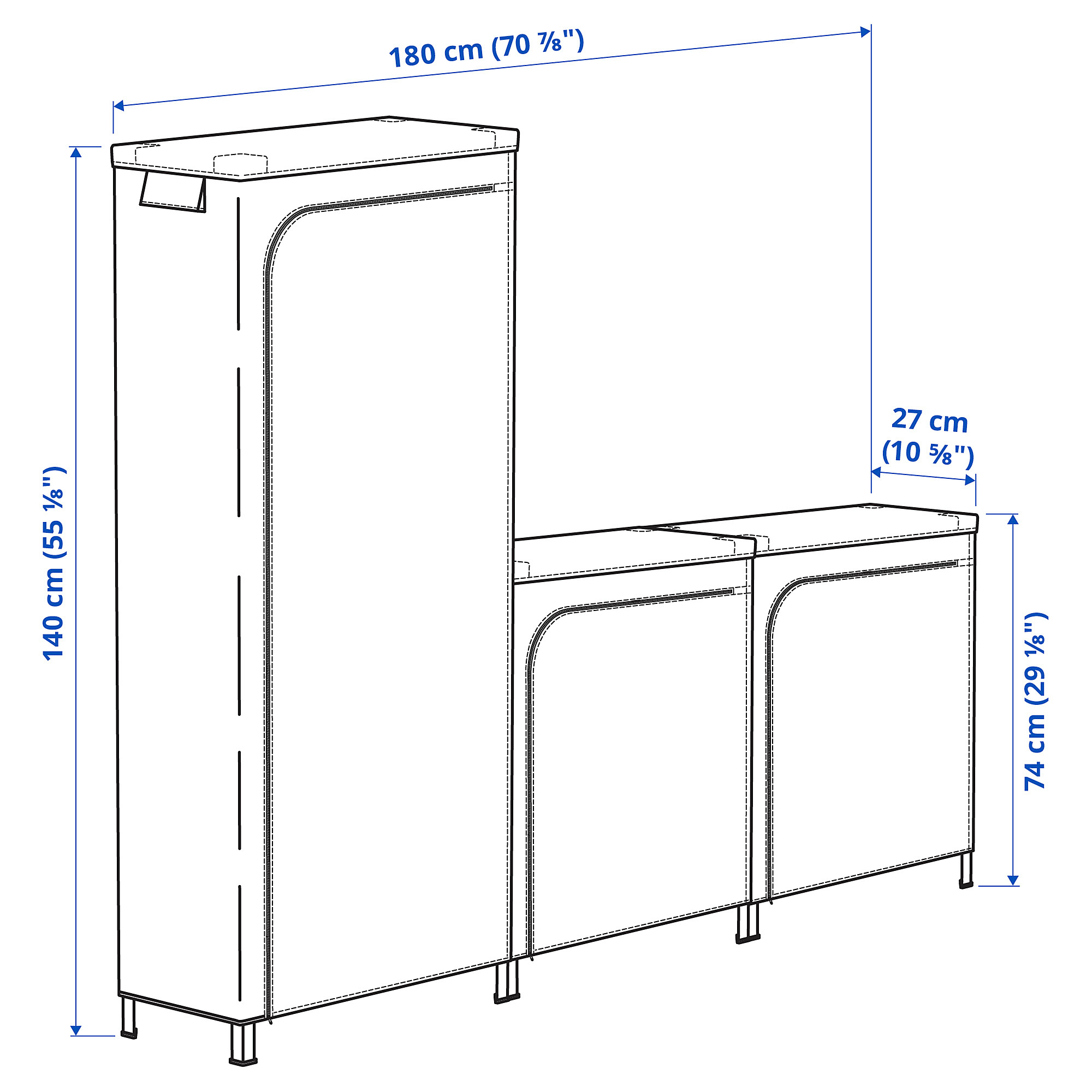 HYLLIS shelving units with covers