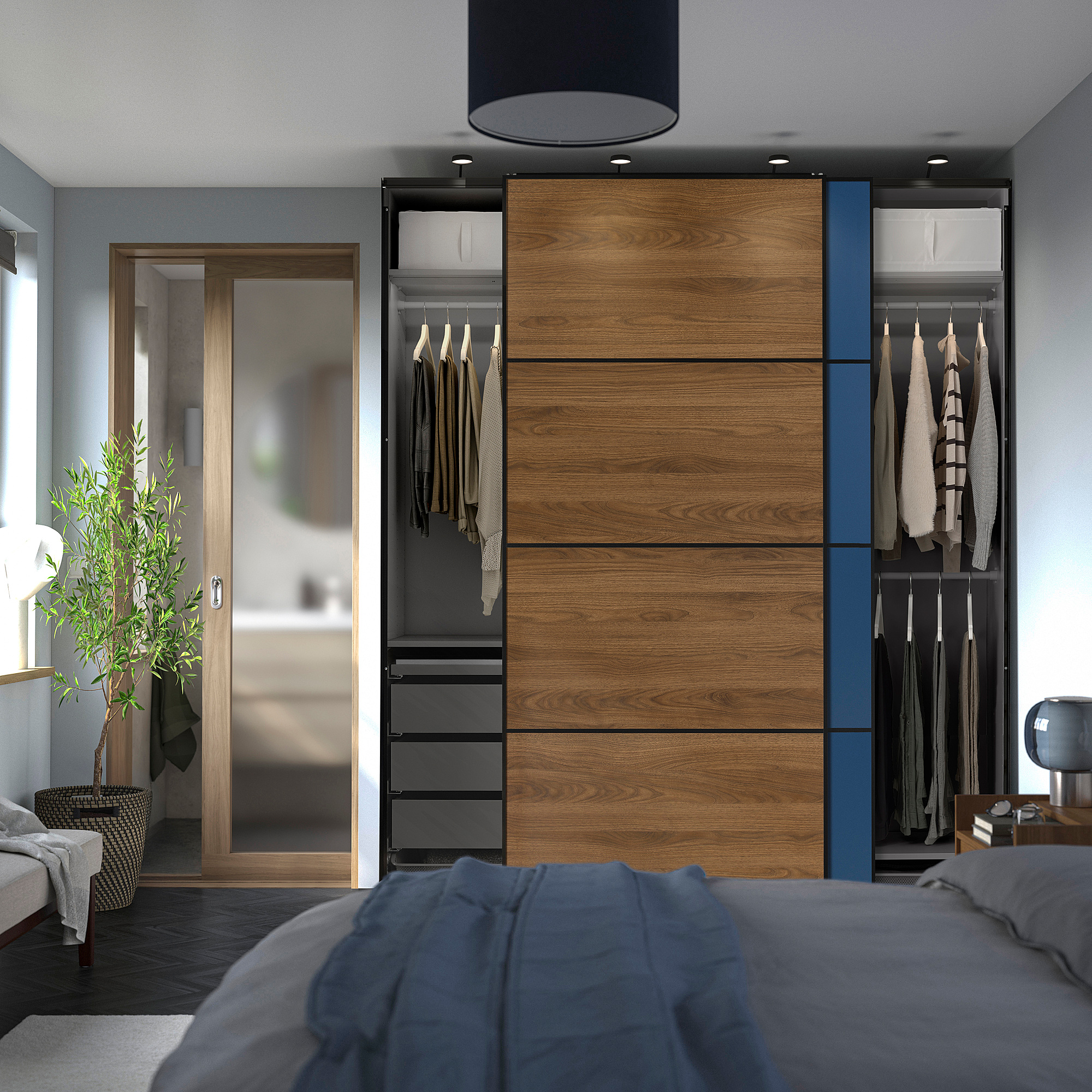 PAX/MEHAMN/AULI wardrobe with sliding doors