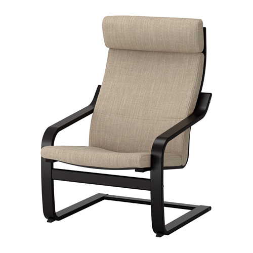 POÄNG - 扶手椅及腳凳, 黑棕色/Hillared 米色 | IKEA 線上購物 - PE628967_S4