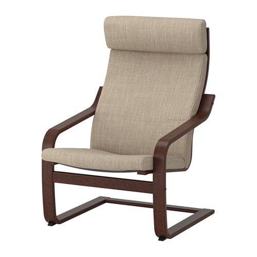 POÄNG - 扶手椅及腳凳, 棕色/Hillared 米色 | IKEA 線上購物 - PE628982_S4