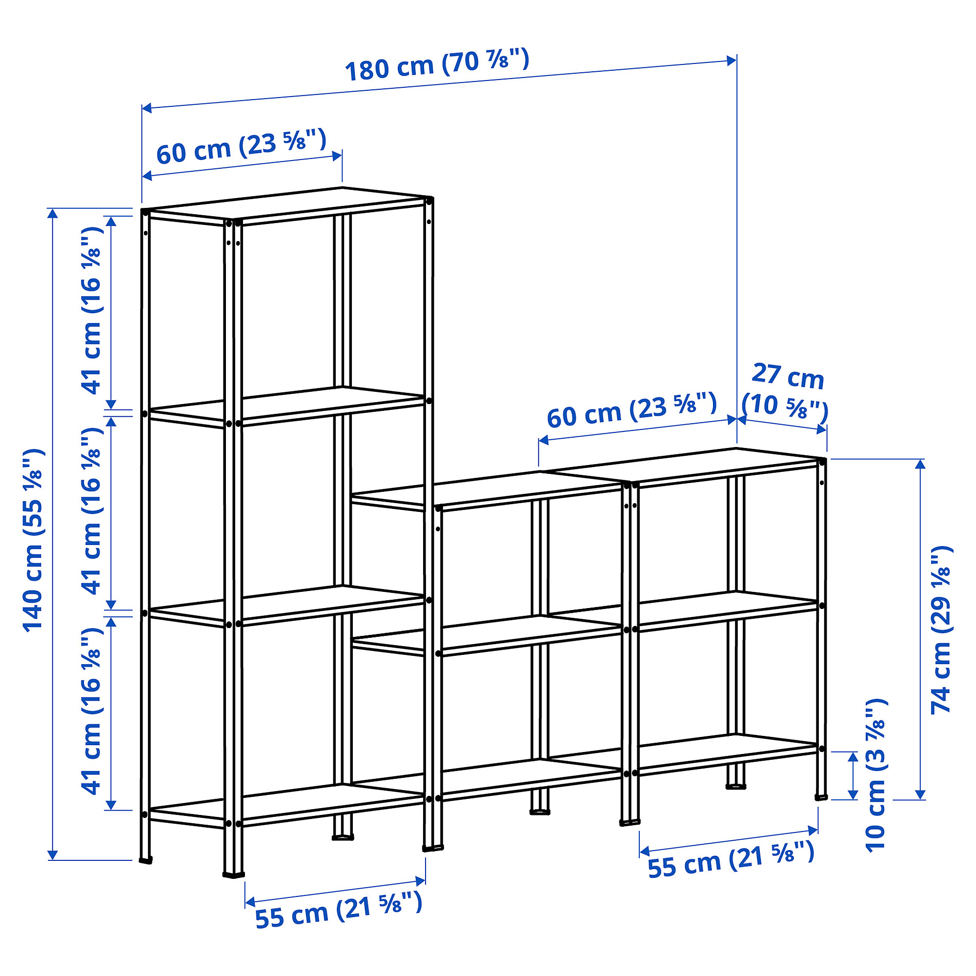 HYLLIS shelving unit in/outdoor