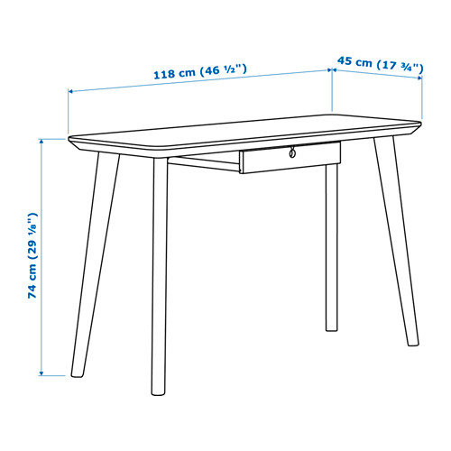 LISABO - 書桌/工作桌, 實木貼皮 梣木 | IKEA 線上購物 - PE629047_S4