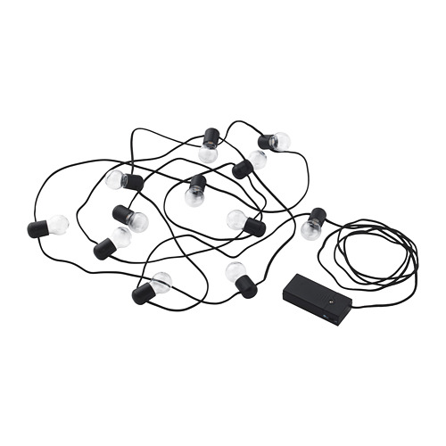 BLÖTSNÖ - LED lighting chain with 12 lights, indoor/battery-operated black | IKEA Taiwan Online - PE677032_S4