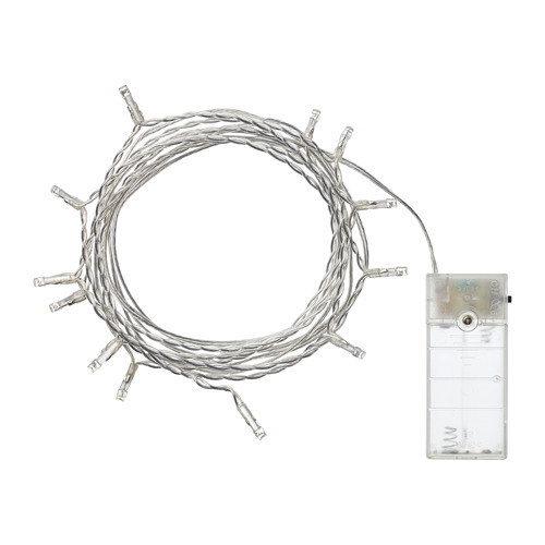 LEDFYR - LED裝飾燈串/12個燈泡, 室內/電池式 銀色 | IKEA 線上購物 - PE677038_S4