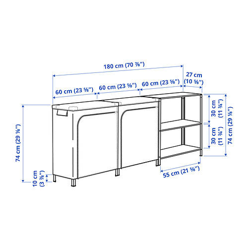 HYLLIS shelving units with covers