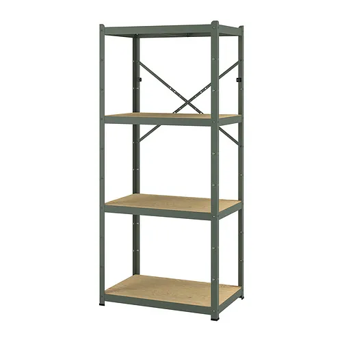 BROR - shelving unit, grey-green/pine plywood, 85x55x190 cm | IKEA Taiwan Online - PE903480_S4