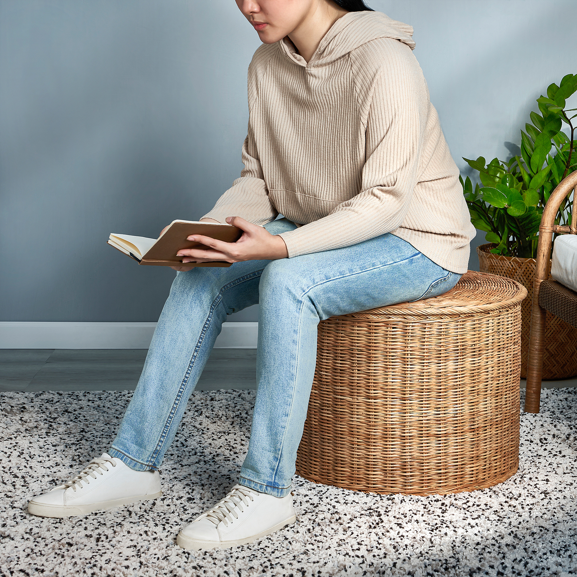 TOLKNING pouffe with storage