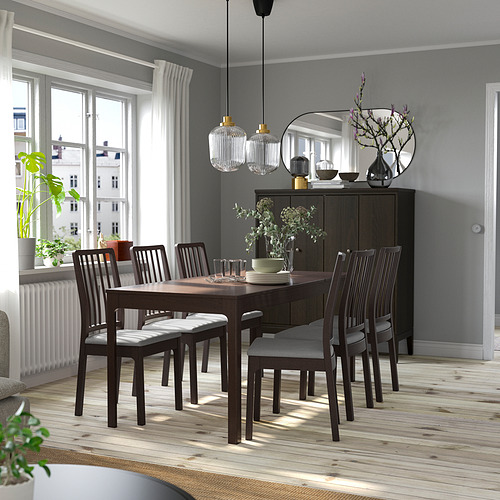 EKEDALEN/EKEDALEN - table and 6 chairs, dark brown dark brown/Orrsta light grey | IKEA Taiwan Online - PE864943_S4