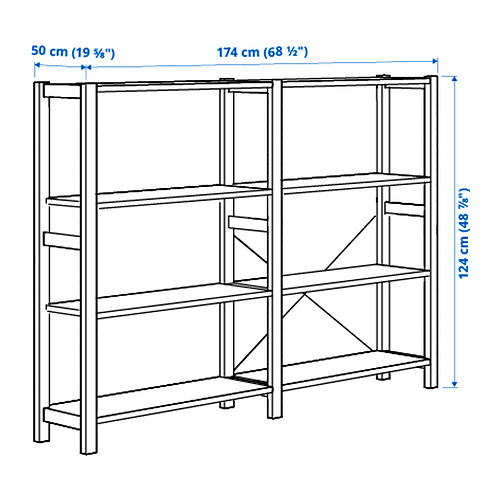 IVAR - 2 sections/shelves, pine, 174x50x124 cm | IKEA Taiwan Online
