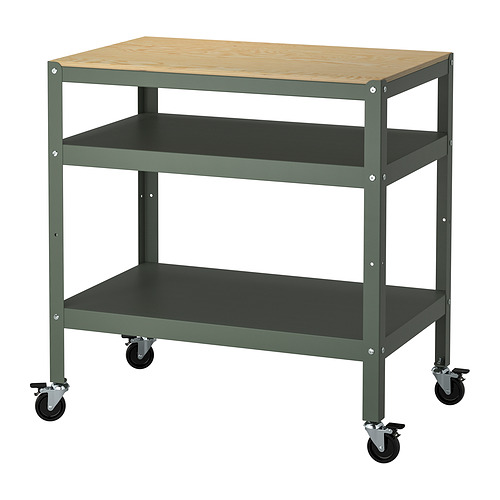 BROR - trolley, grey-green/pine plywood, 85x55 cm | IKEA Taiwan Online - PE903542_S4