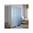 PLATSA wardrobe with 4 doors+6 drawers