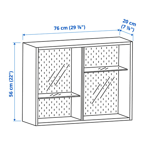 UPPSPEL 玻璃門櫃/收納壁板/配件2件組