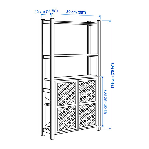 IVAR - shelving unit with doors, pine | IKEA Taiwan Online - PE865032_S4
