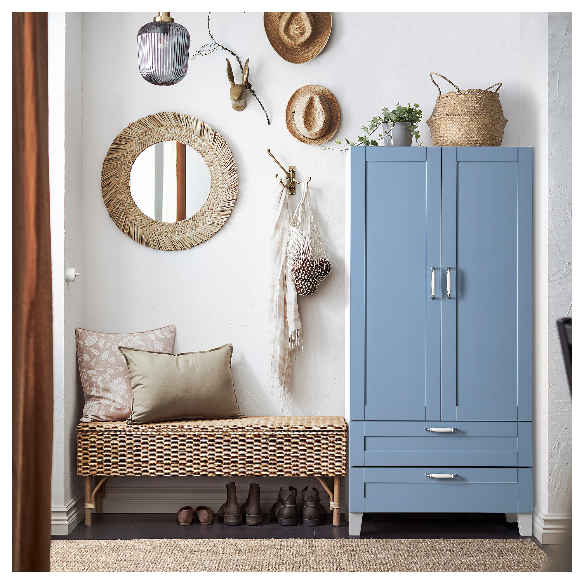 PLATSA wardrobe with 2 doors+2 drawers
