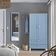 PLATSA wardrobe with 2 doors+2 drawers