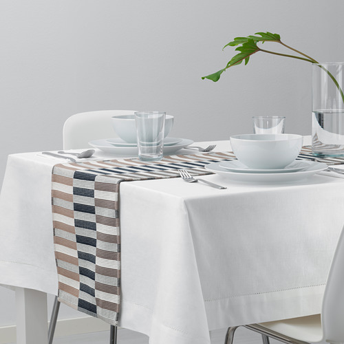 MITTBIT - 長桌巾, 黑色 米色/白色 | IKEA 線上購物 - PE630579_S4