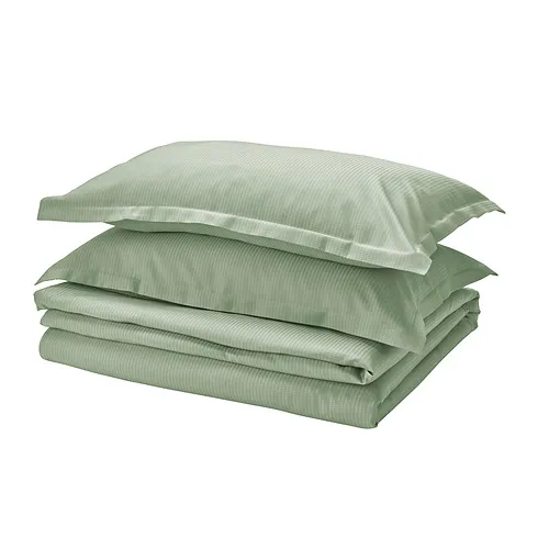 LÄKEVÄNDEROT - duvet cover and 2 pillowcases, light grey-green, 200x200/50x80 cm | IKEA Taiwan Online - PE967668_S4