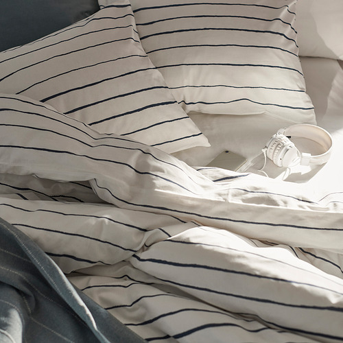 PAGODTRÄD - duvet cover and 2 pillowcases, white/dark blue | IKEA Taiwan Online - PE865305_S4