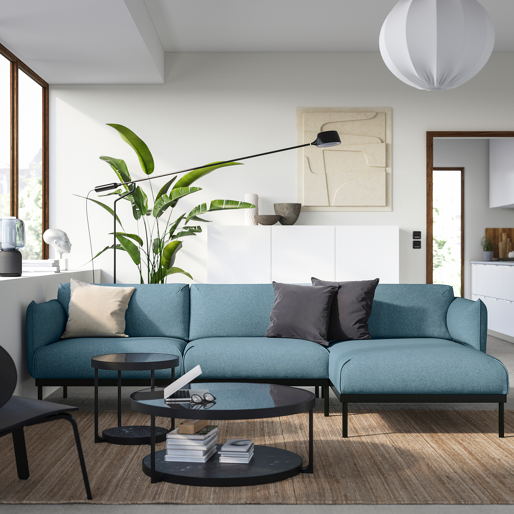 ÄPPLARYD 3-seat sofa with chaise longue