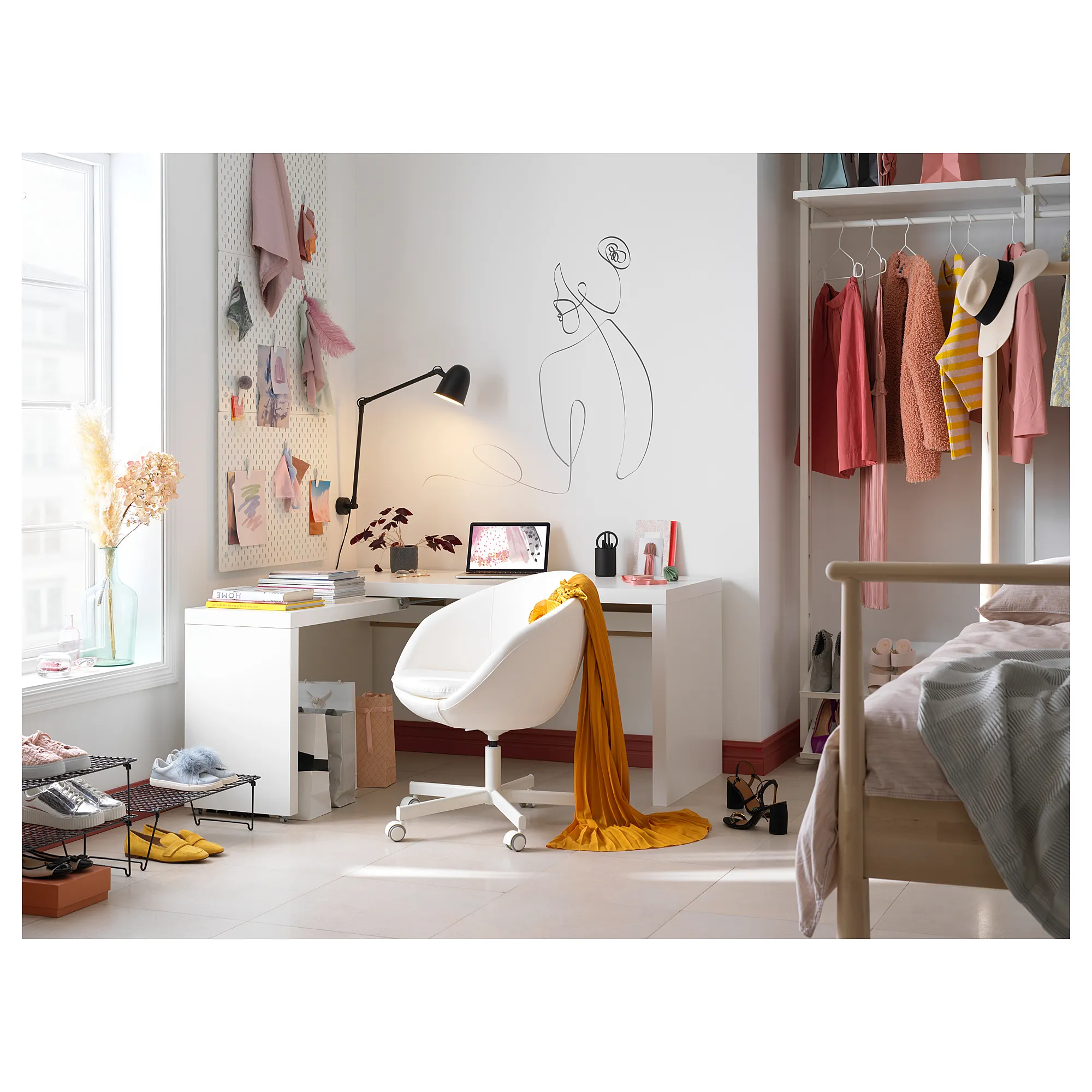 MALM L型書桌/工作桌