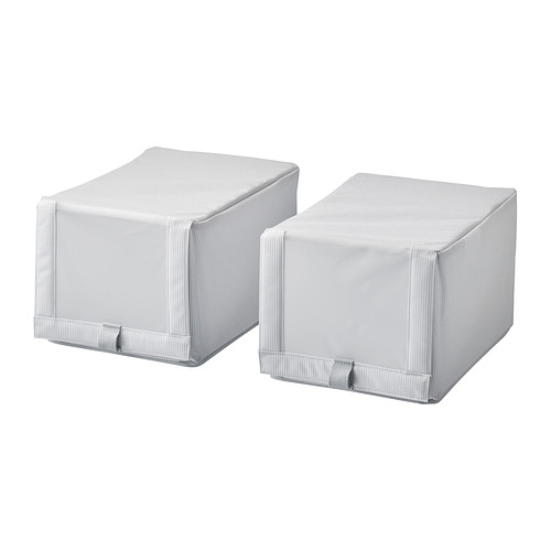 HEMMAFIXARE - 鞋盒, 布 條紋/白色/灰色 | IKEA 線上購物 - PE865369_S4