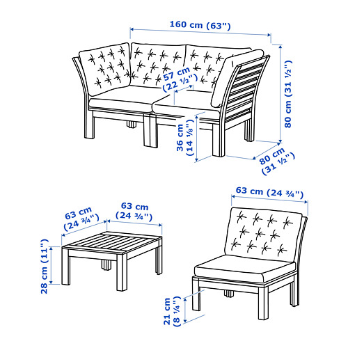 ÄPPLARÖ - 4-seat conversation set, outdoor | IKEA Taiwan Online - PE767325_S4