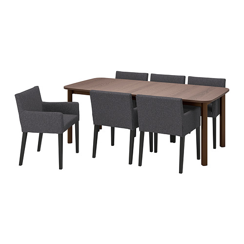 STRANDTORP/MÅRENÄS table and 6 armchairs