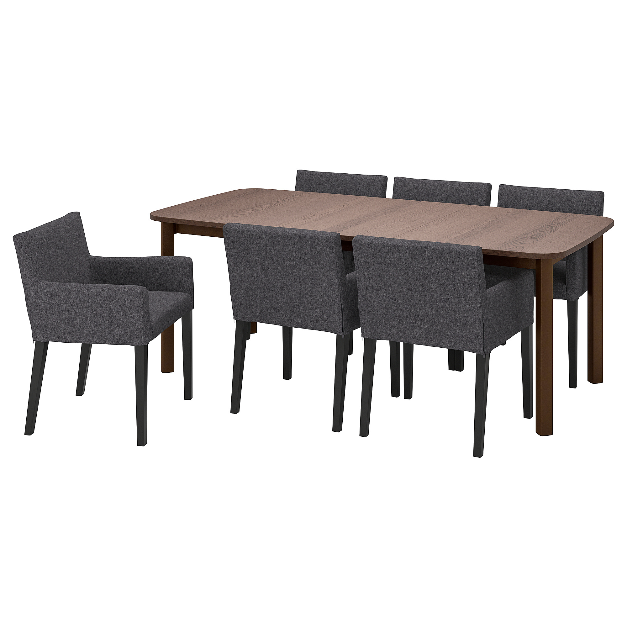 STRANDTORP/MÅRENÄS table and 6 armchairs