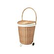 TOLKNING laundry basket with wheels