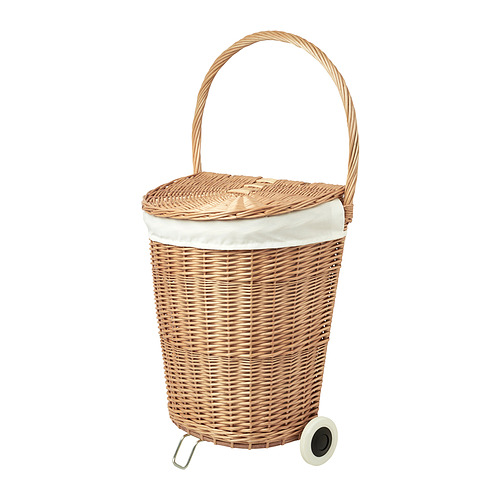 TOLKNING laundry basket with wheels