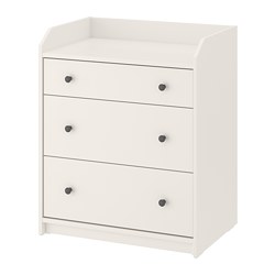 HAUGA - chest of 3 drawers, white, 70x46x84 cm | IKEA Taiwan Online